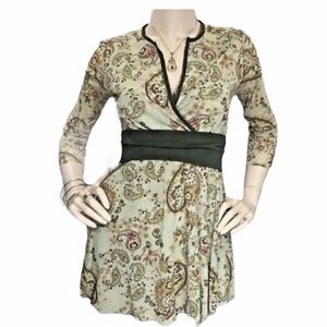 Green Paisley Mimi Maternity Tunic - Medium
